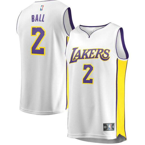 Maillot nba Los Angeles Lakers Association Edition Homme Lonzo Ball 2 Blanc
